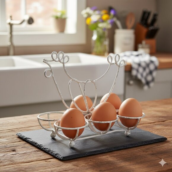 Farmhouse Shabby Chic Egg Holder - Picture 1 of 5